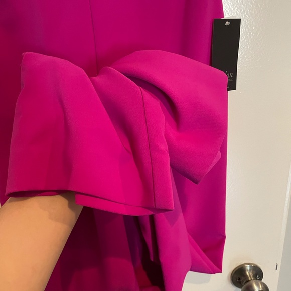 🆕Aidan Mattox caged back fuchsia jumpsuit Sz 4 - Picture 3 of 9